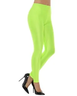 80er Jahre Stretch Leggings Neongrün