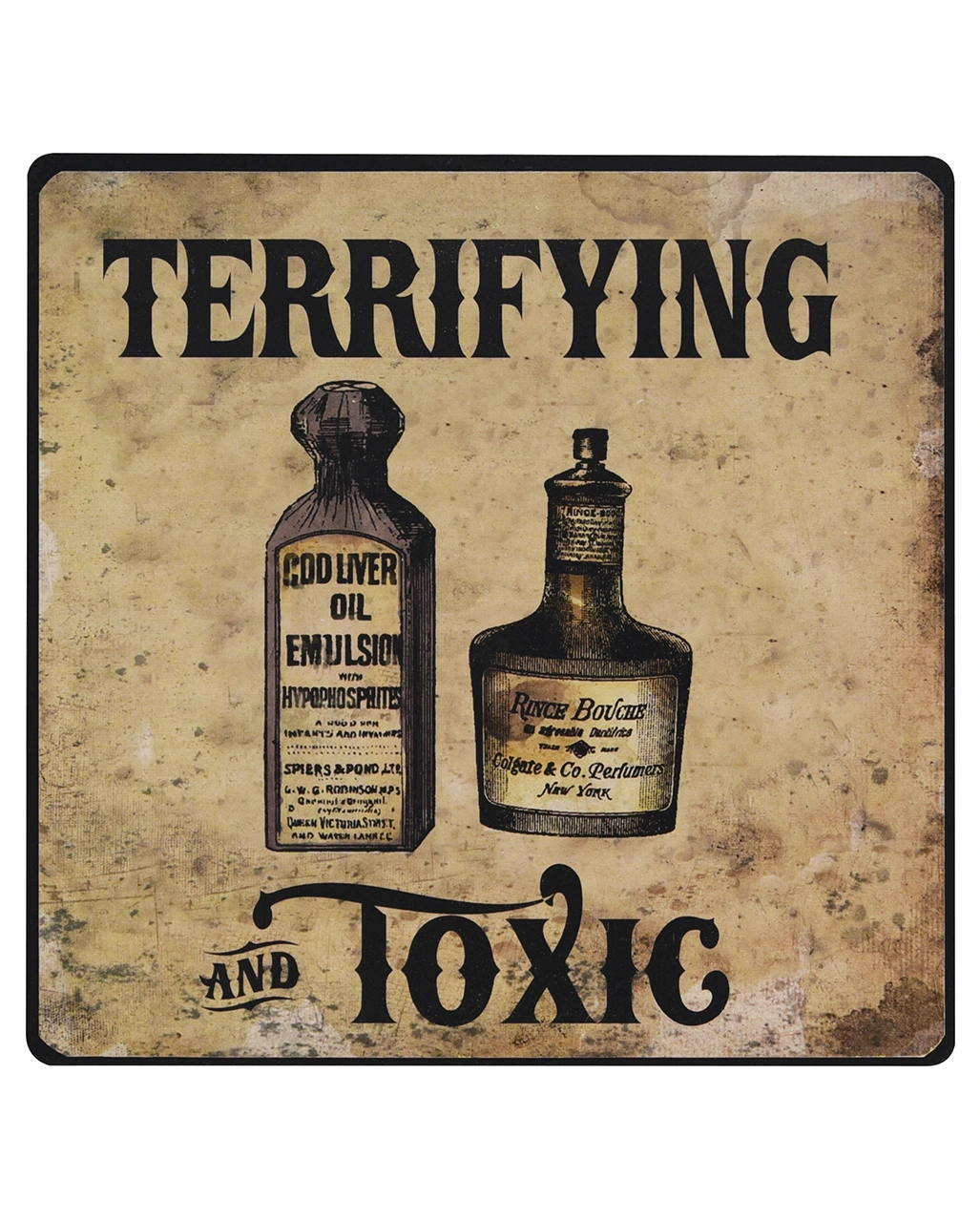 Antikes Metallschild "Giftflaschen" 20cm