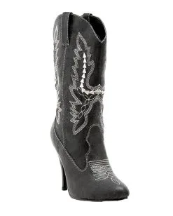 Damen Cowboy Stiefel Schwarz