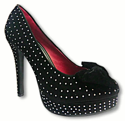 Elegante Schwarze Samt Pumps