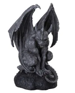 Gargoyle Auf Felsen Sitzend 32cm