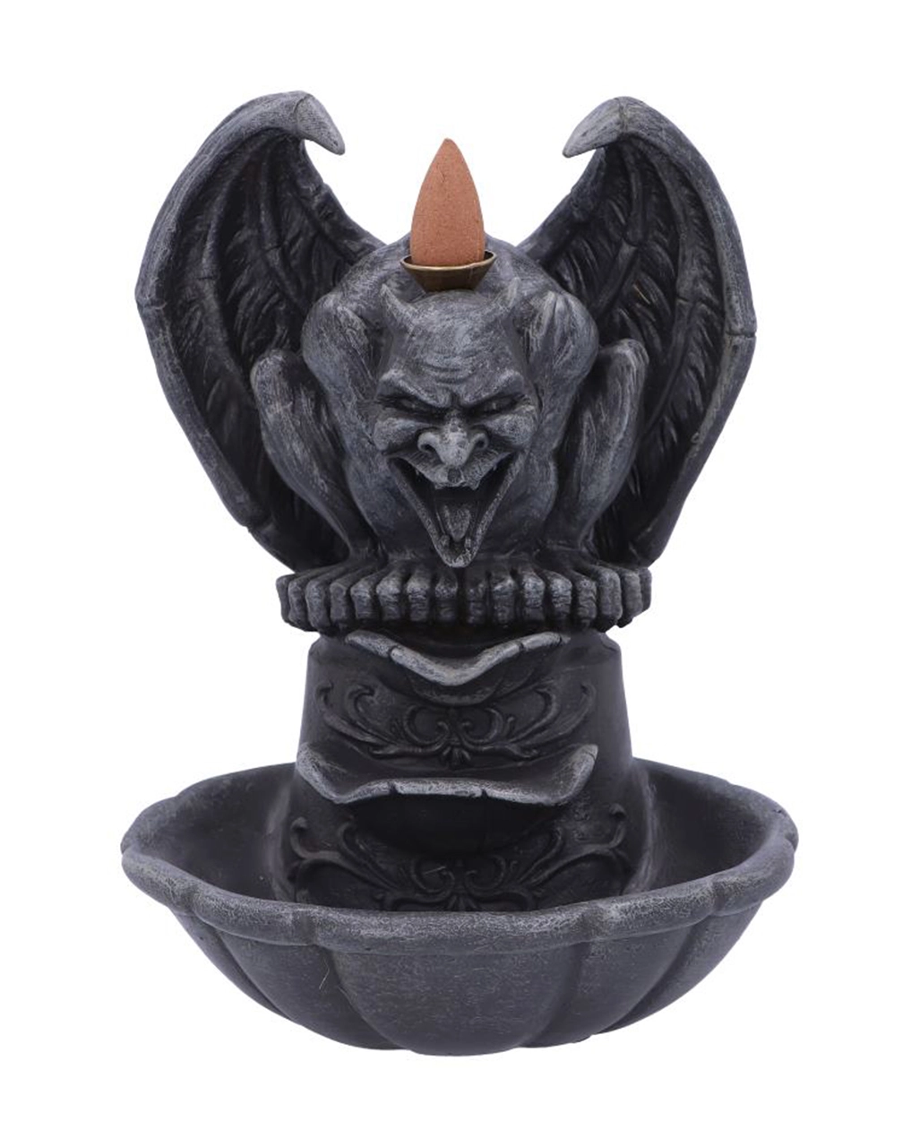 Grotesque Gargoyle Backflow Räucherkegelhalter 17,8cm