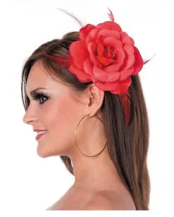 Rote Rose Mit Haarklammer