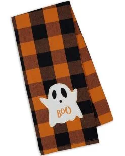 Halloween Geschirrtuch Geist & Karo Motiv