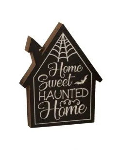 Halloween Aufsteller "Home Sweet Haunted Home" 20cm