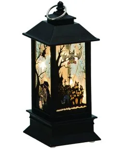 Halloween Laterne Mit Geisterhaus Motiv