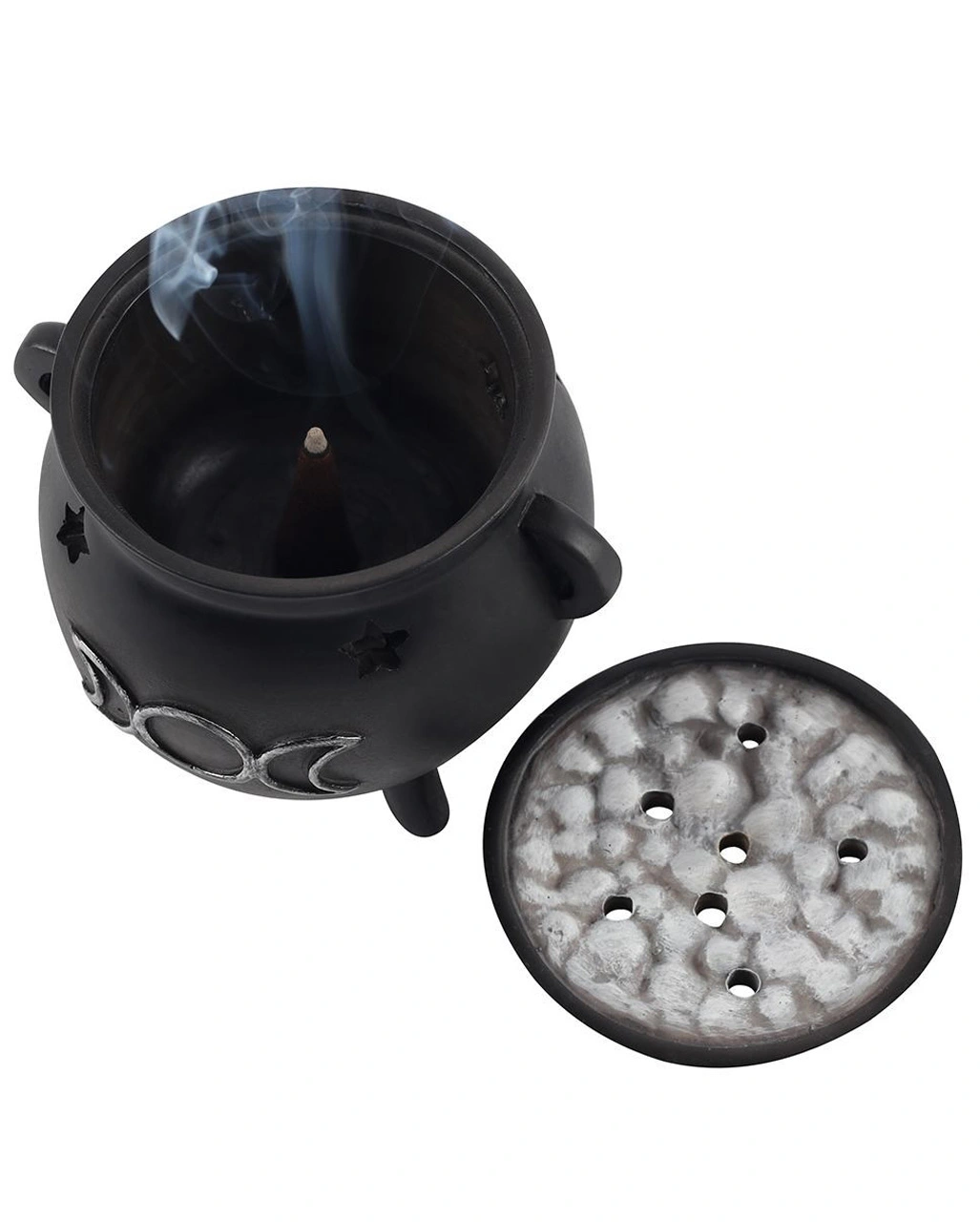 Hexenkessel Mit Triple Moon RĂ€ucherkegel Halter â Bild 3