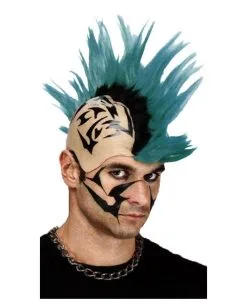 Mohawk Punk Perücke Grün