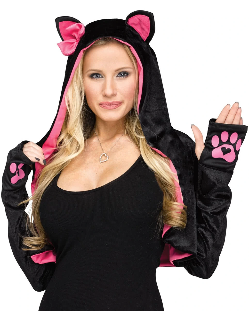 Kapuzen Stola Mit Katzen Motiv