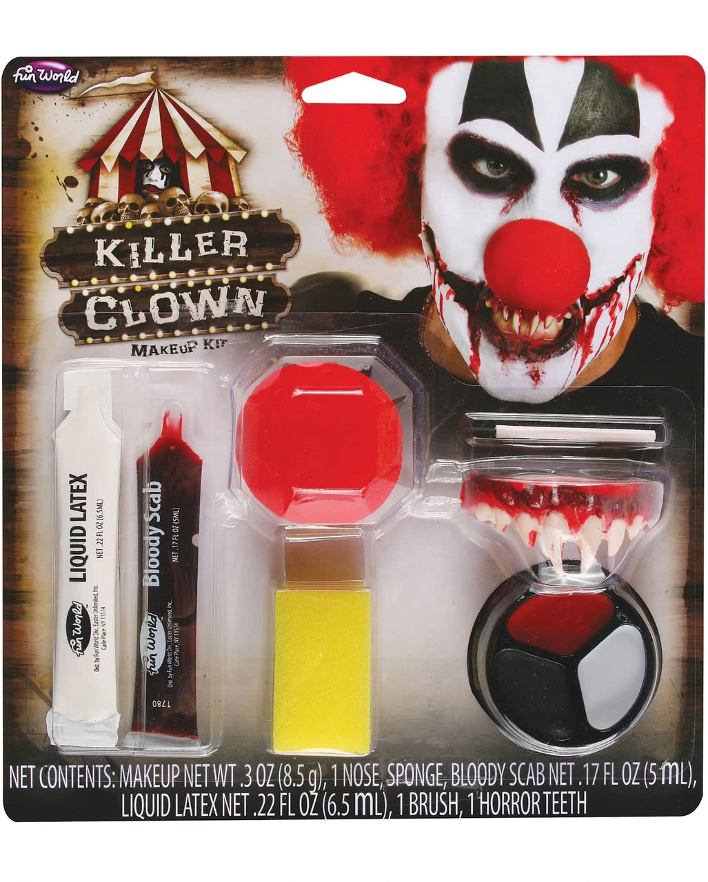Horror Clown Make-up Kit 9-tlg.