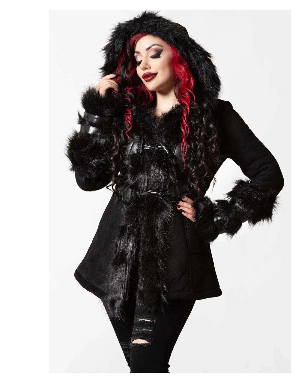 KILLSTAR Flies By Night Kunstfell Mantel