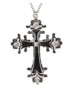 Kostümkette Mit Kreuzanhänger & Strass Steinen