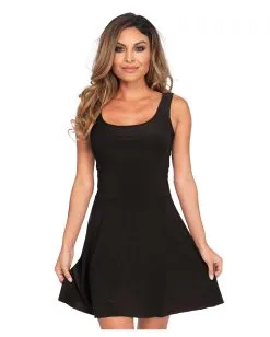 Kurzes Skater Dress Schwarz