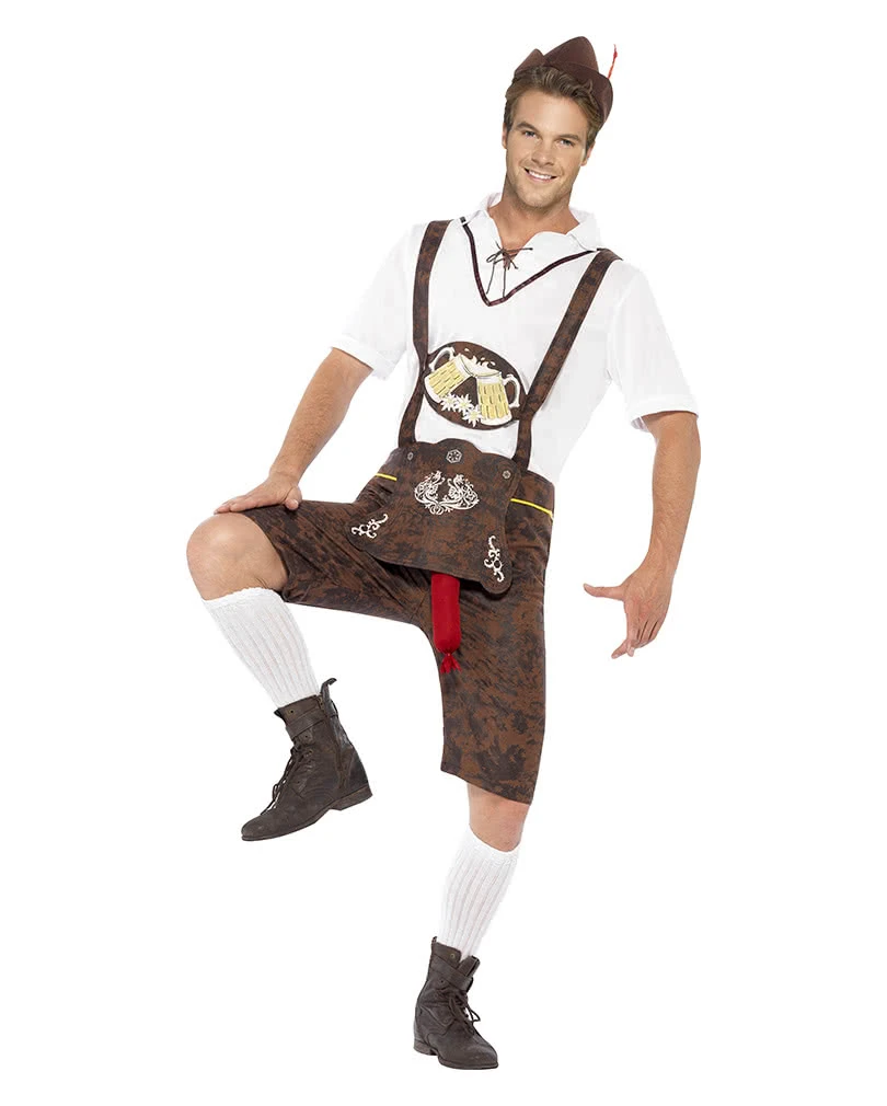 Lederhosen Kostüm Mit Bratwurst-Zipfel