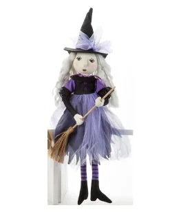 Lila Halloween Hexe Kantenhocker Figur 50cm