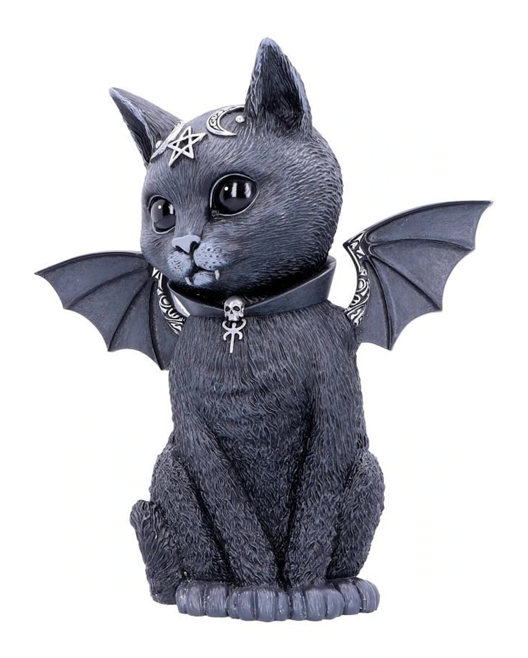 Okkulte Katzenfigur Mit Fledermaus Flügel 24cm – Bild 2