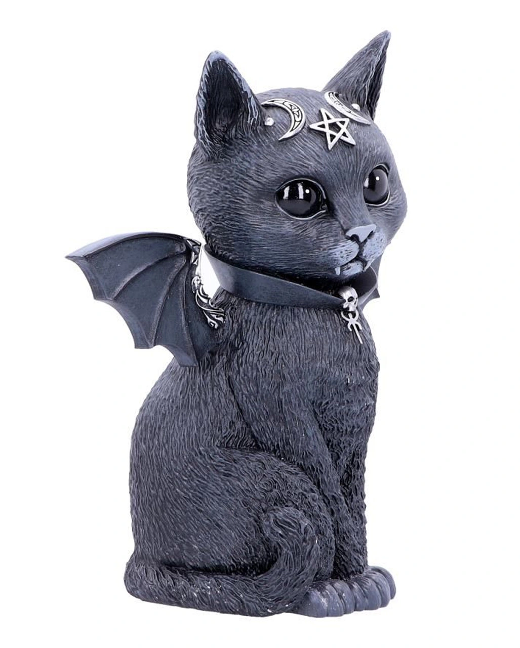 Okkulte Katzenfigur Mit Fledermaus Flügel 24cm – Bild 4