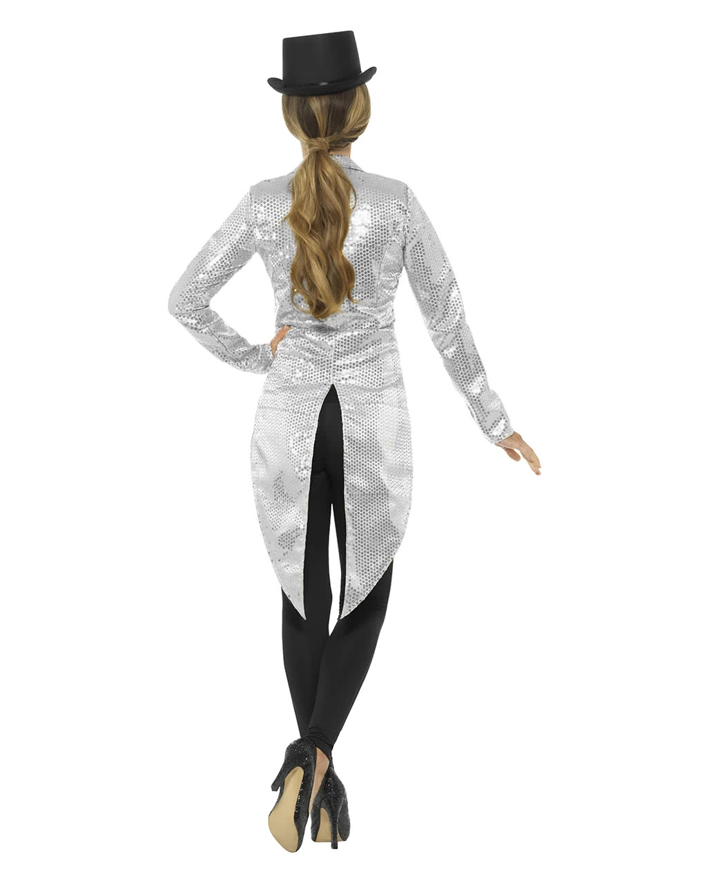 Pailletten Frack Für Damen Silber – Bild 3
