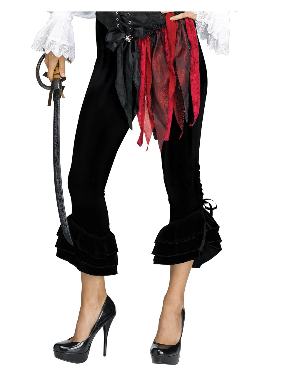 Piratin Kostümhose Schwarz – Bild 2