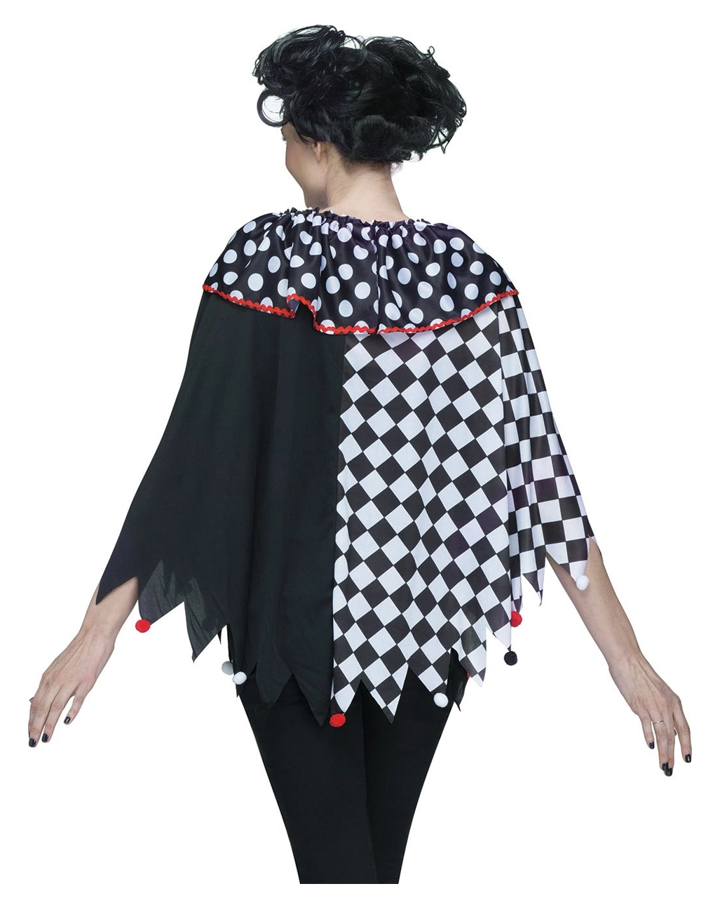 Schwarz Weißer Clowns Poncho One Size – Bild 2