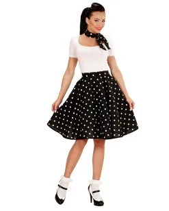 Schwarzer 50er Jahre Polkarock & Halstuch