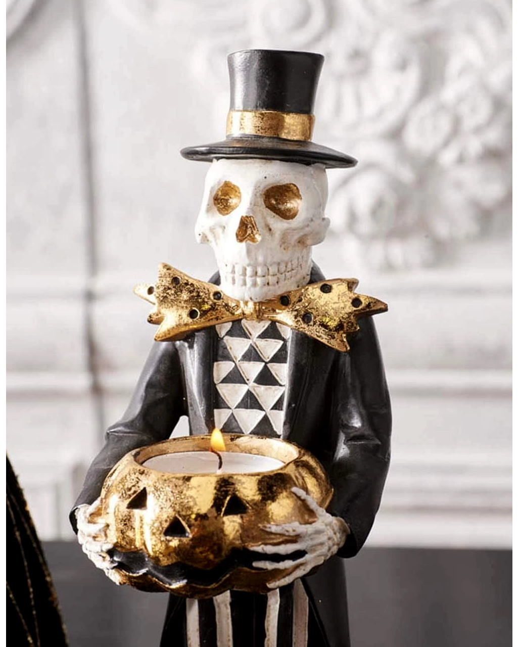 Skeleton Gentleman Mit Jack O'Lantern Teelichthalter – Bild 2