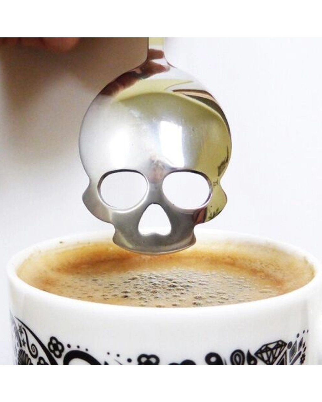 Spooky Totenkopf Zuckerlöffel Silber â Bild 3