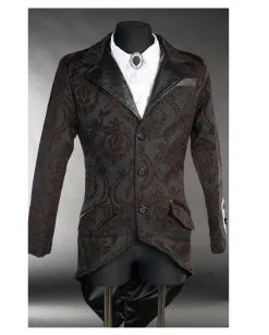 Steampunk Brokat Jacket Mit Schwalbenschwanz