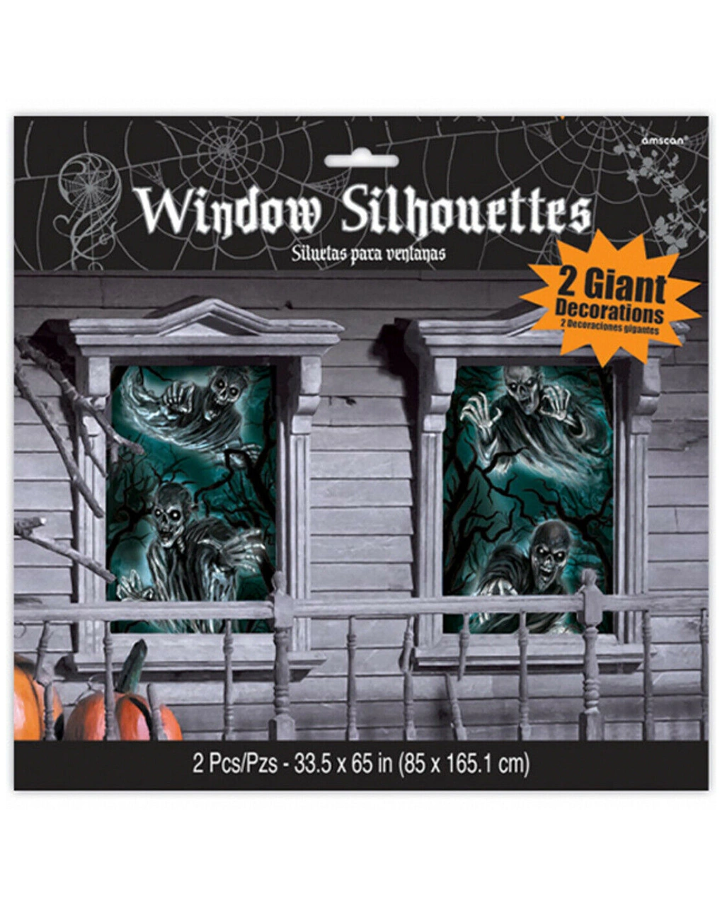 Unheimliche Geisterhaus Fensterdeko 2 St.