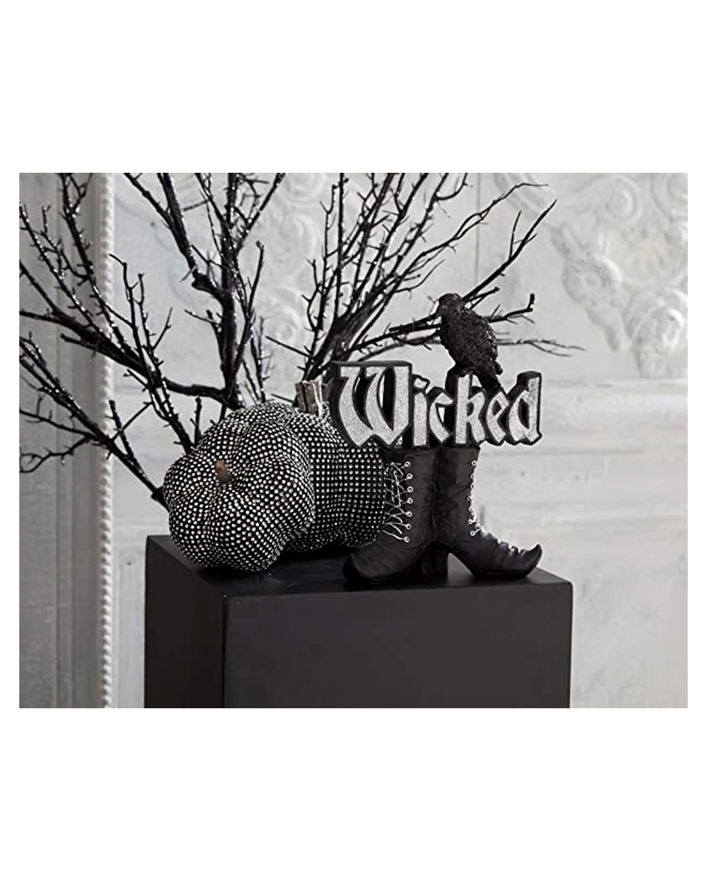 Wicked Hexenstiefel Mit Rabe Glitter Deko 24cm – Bild 2