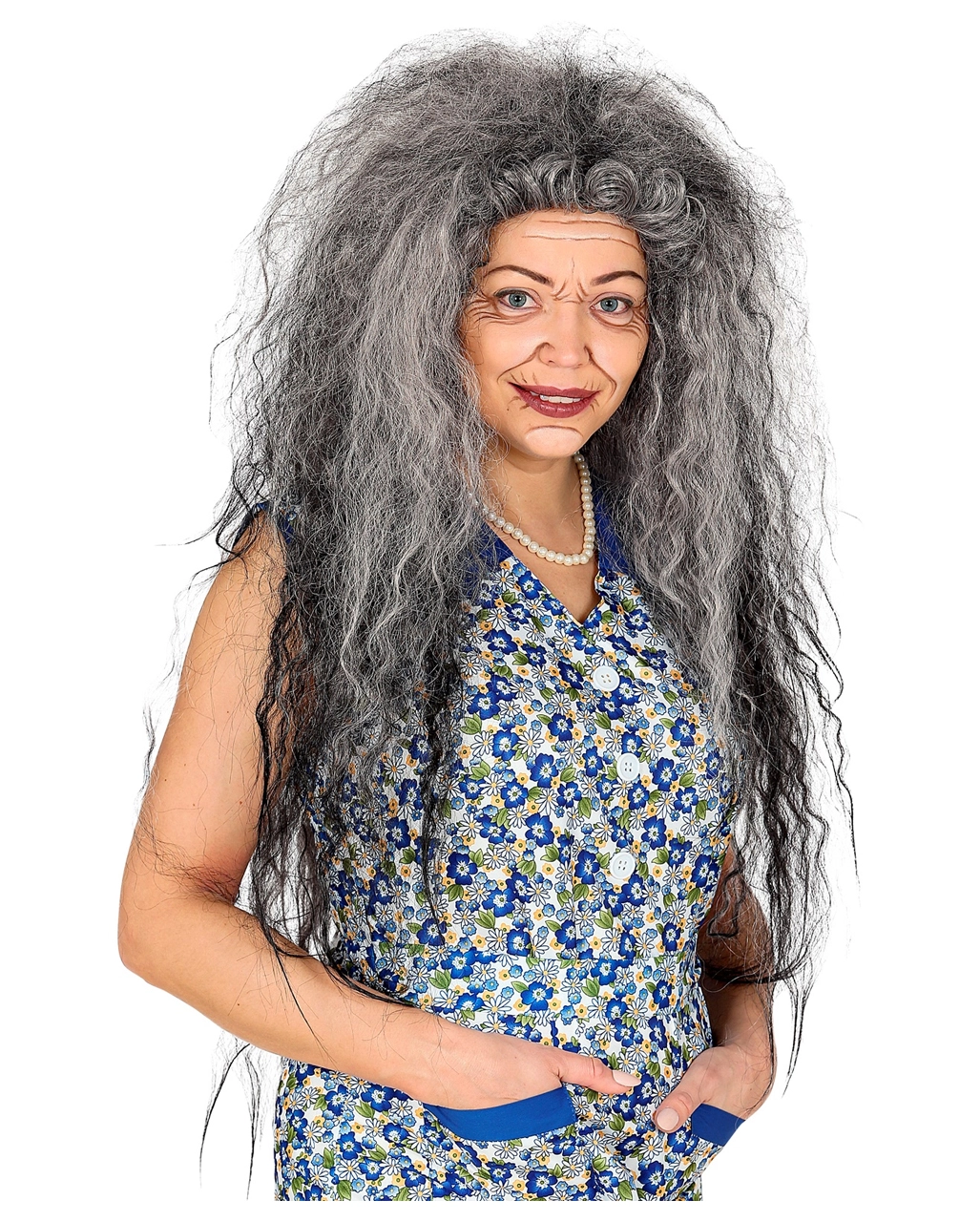 Wilde Hexen Perücke Grau – Bild 3