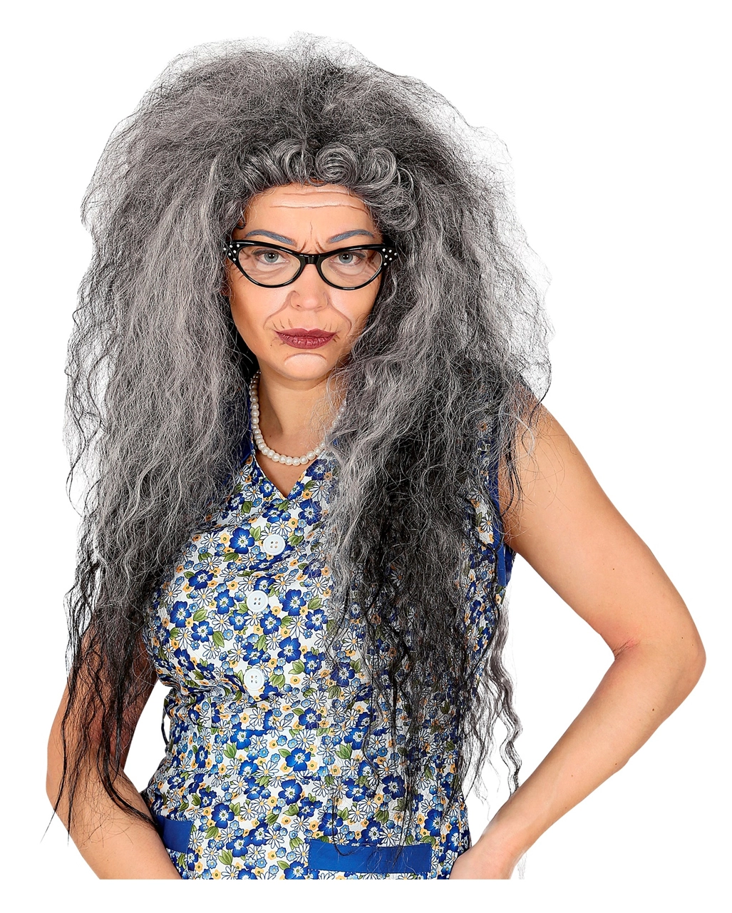 Wilde Hexen Perücke Grau – Bild 2